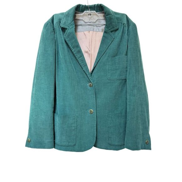 Vintage women’s 3 pc set blazer skirt pants emerald green corduroy Small - Picture 2 of 12